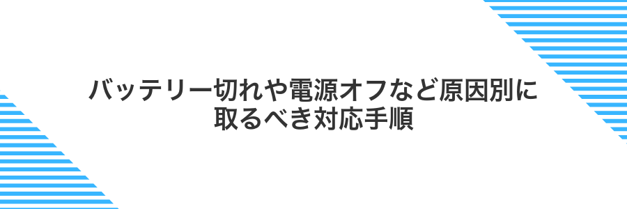 バッテリー切れや電源オフなど原因別に取るべき対応手順