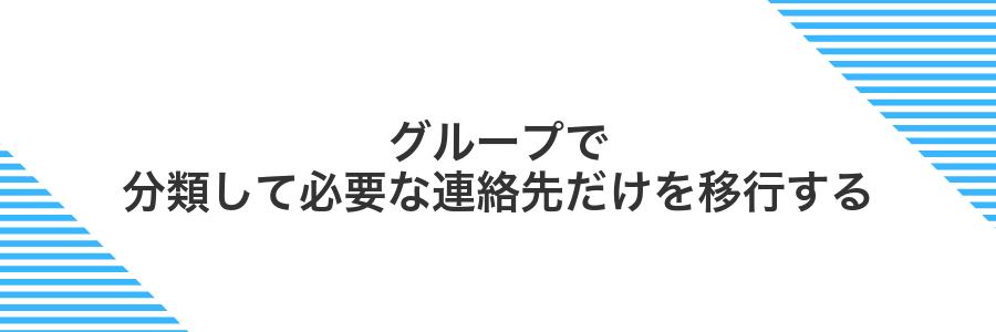 グループで分類して必要な連絡先だけを移行する