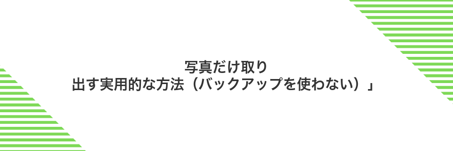 写真だけ取り出す実用的な方法(バックアップを使わない)」