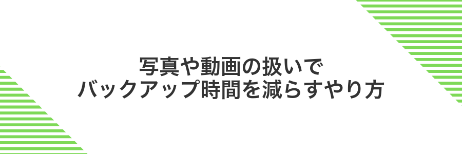 写真や動画の扱いでバックアップ時間を減らすやり方