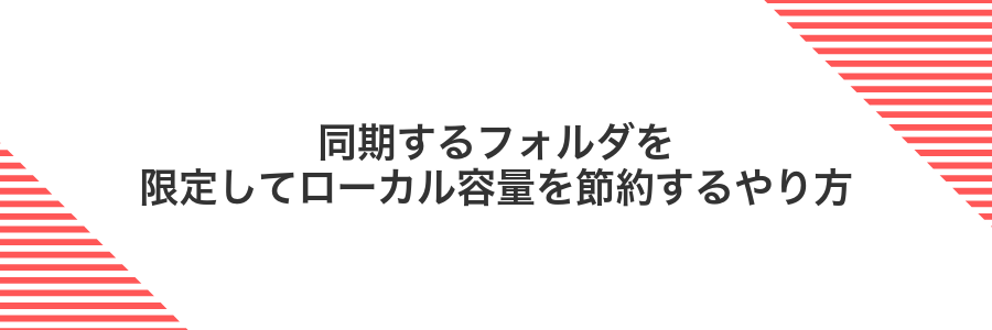 同期するフォルダを限定してローカル容量を節約するやり方