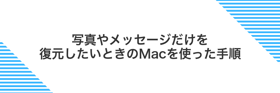 写真やメッセージだけを復元したいときのMacを使った手順