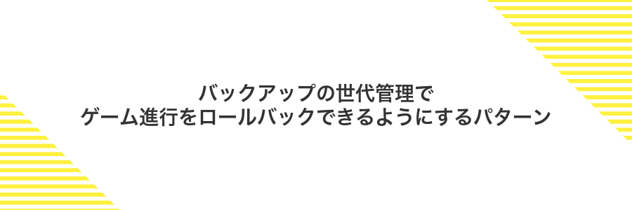 バックアップの世代管理でゲーム進行をロールバックできるようにするパターン