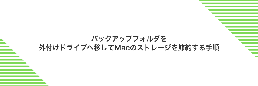 バックアップフォルダを外付けドライブへ移してMacのストレージを節約する手順