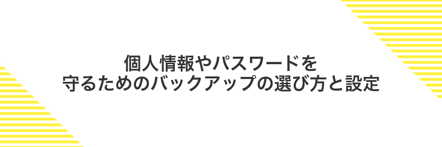 個人情報やパスワードを守るためのバックアップの選び方と設定