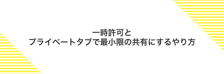 一時許可とプライベートタブで最小限の共有にするやり方