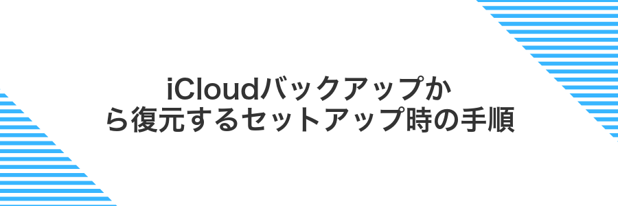 iCloudバックアップから復元するセットアップ時の手順
