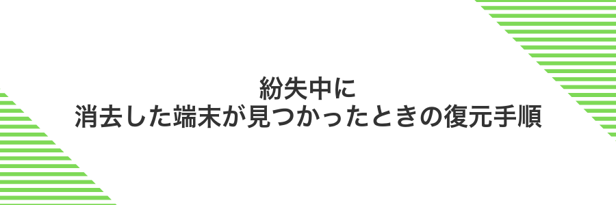 紛失中に消去した端末が見つかったときの復元手順
