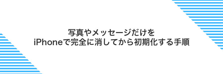 写真やメッセージだけをiPhoneで完全に消してから初期化する手順