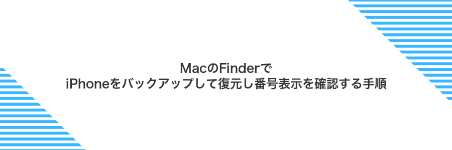 MacのFinderでiPhoneをバックアップして復元し番号表示を確認する手順